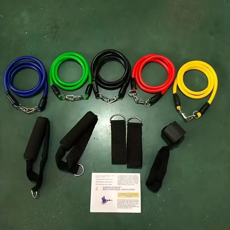 Resistance Bands Set - 5 Level Exercise Bands with Handles and Door Anchor