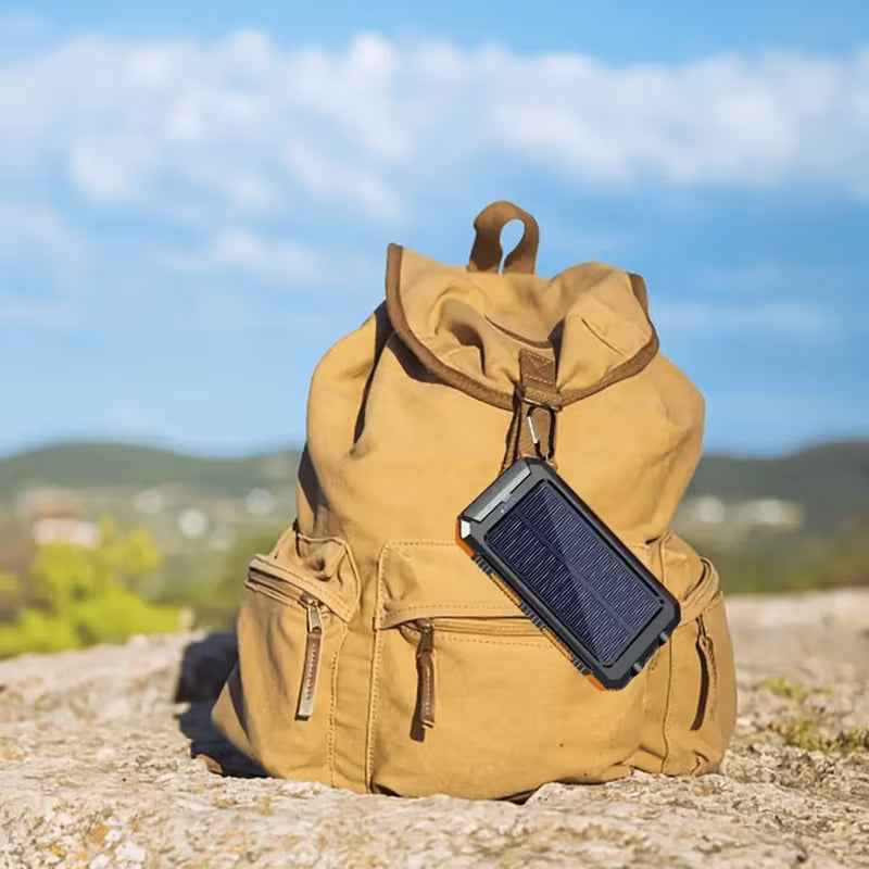 Solar Power Bank - 30000mAh Portable Charger with Dual USB & LED Flashlight