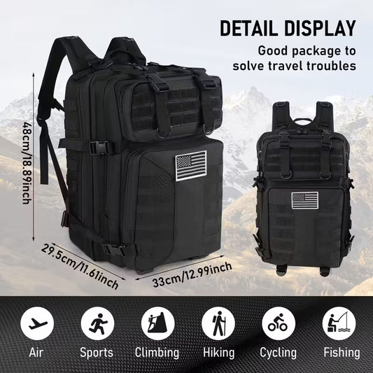 Tactical Backpack - 40L Military MOLLE Assault Pack with Hydration Bladder