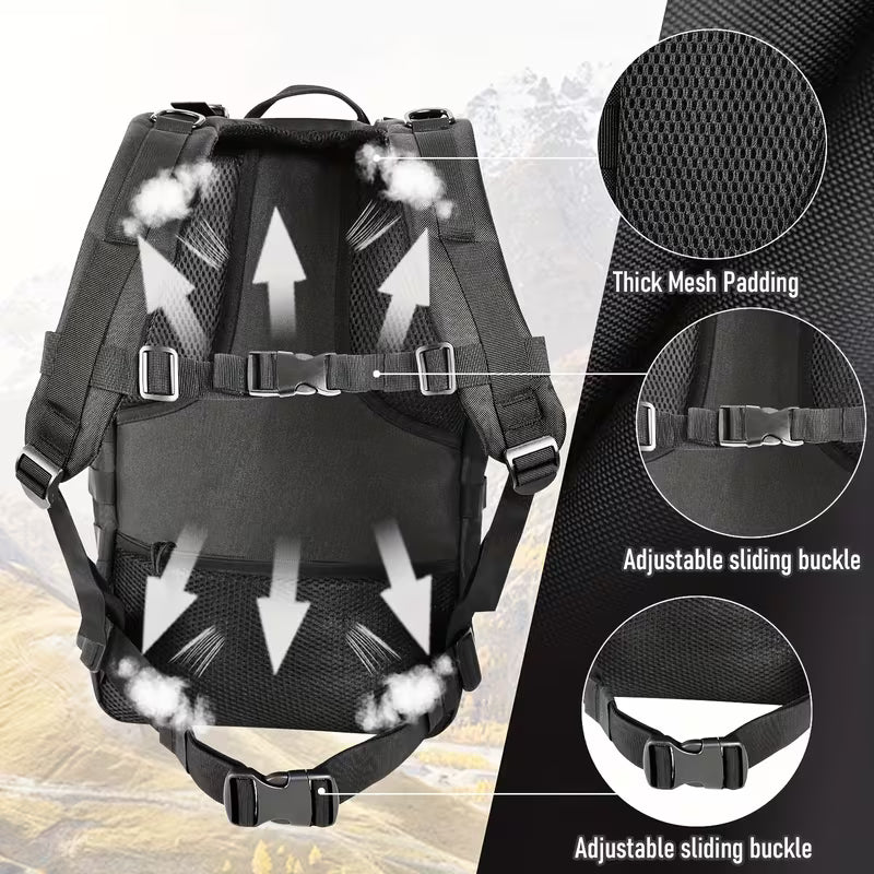 Tactical Backpack - 40L Military MOLLE Assault Pack with Hydration Bladder