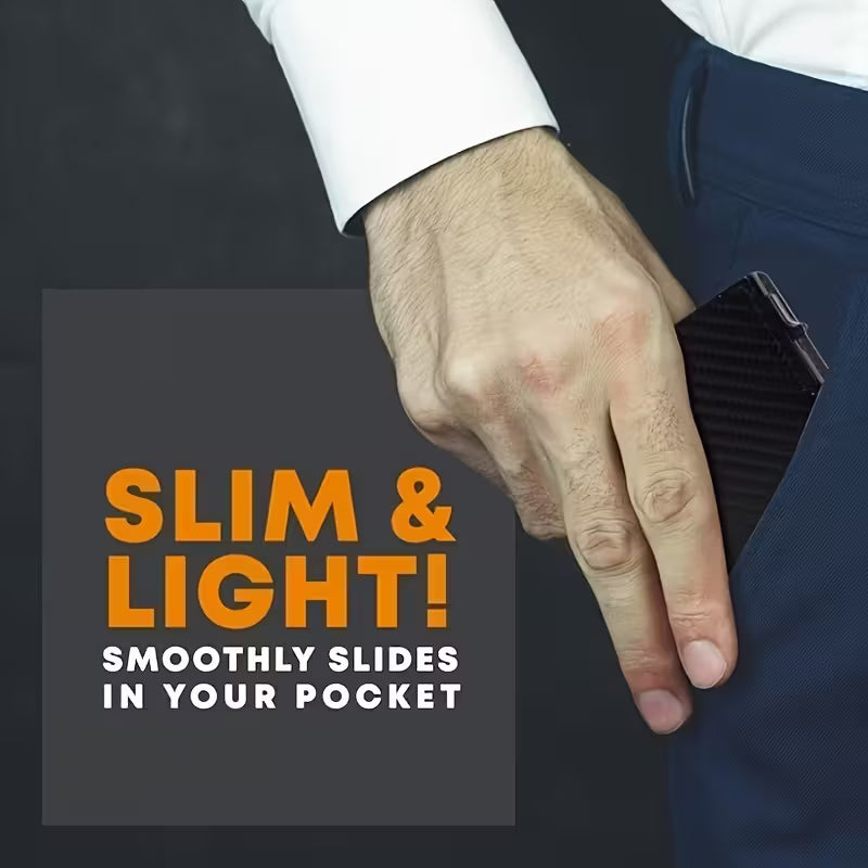 Apex Iron RFID Wallet - Carbon Fiber Pop-Up Card Holder