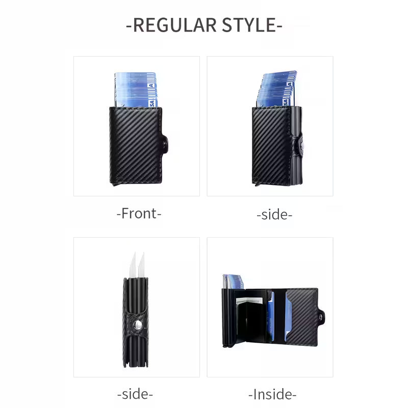 Apex Iron RFID Wallet - Carbon Fiber Pop-Up Card Holder